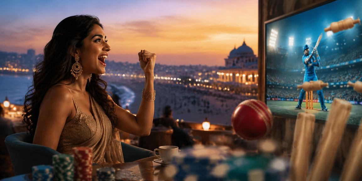 Person using mobile device for online betting